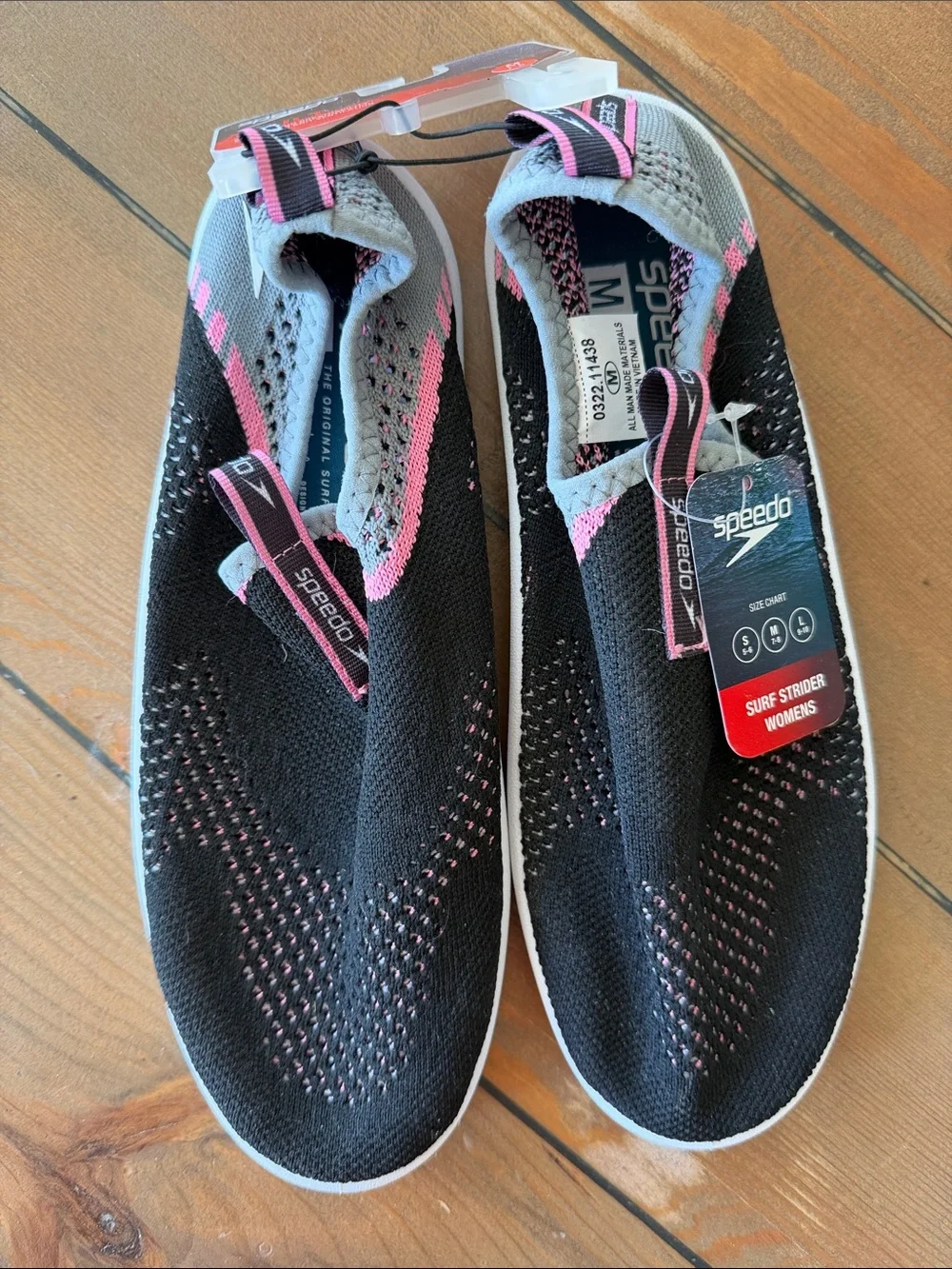 Speedo Women's Surf Strider Knit Water Shoes - Black & Pink - Picture 1 of 3